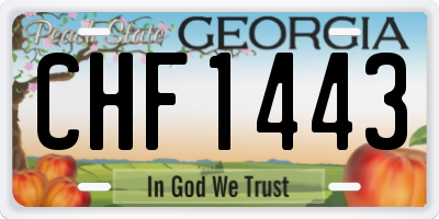 GA license plate CHF1443