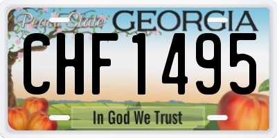 GA license plate CHF1495