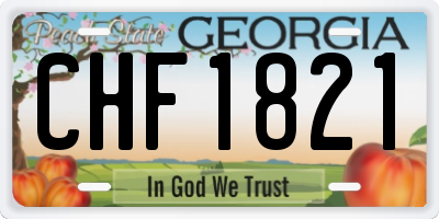 GA license plate CHF1821