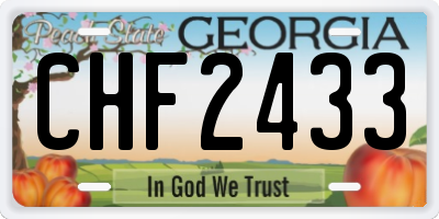 GA license plate CHF2433