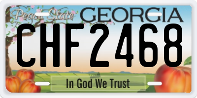 GA license plate CHF2468