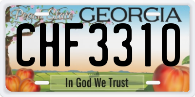 GA license plate CHF3310