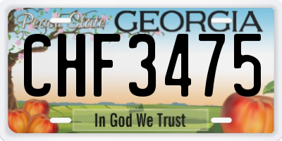 GA license plate CHF3475
