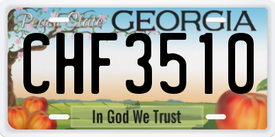 GA license plate CHF3510