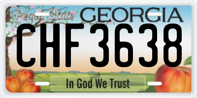 GA license plate CHF3638
