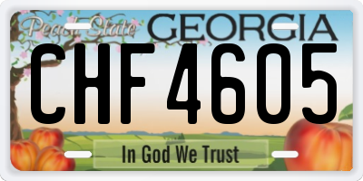 GA license plate CHF4605