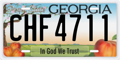 GA license plate CHF4711
