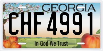 GA license plate CHF4991