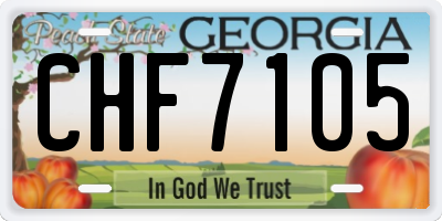 GA license plate CHF7105