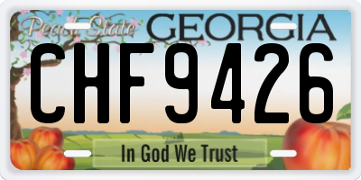GA license plate CHF9426