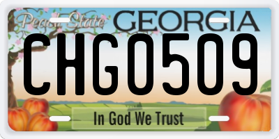 GA license plate CHG0509