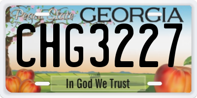 GA license plate CHG3227