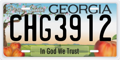 GA license plate CHG3912