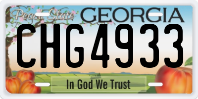 GA license plate CHG4933