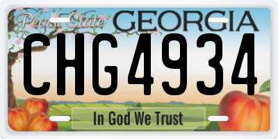 GA license plate CHG4934