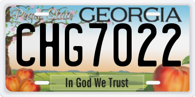 GA license plate CHG7022