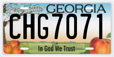 GA license plate CHG7071