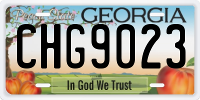 GA license plate CHG9023