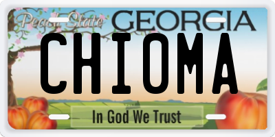 GA license plate CHI0MA