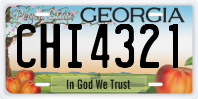 GA license plate CHI4321
