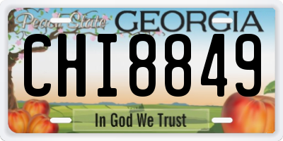 GA license plate CHI8849