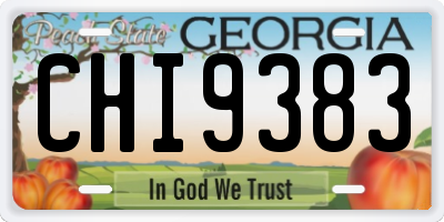 GA license plate CHI9383
