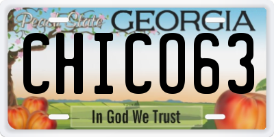 GA license plate CHICO63