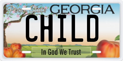 GA license plate CHILD