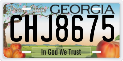 GA license plate CHJ8675