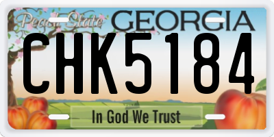 GA license plate CHK5184