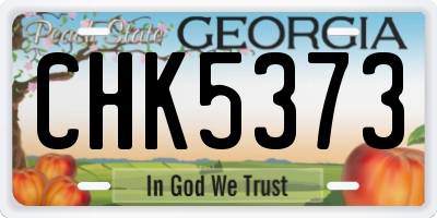 GA license plate CHK5373