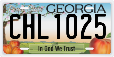 GA license plate CHL1025