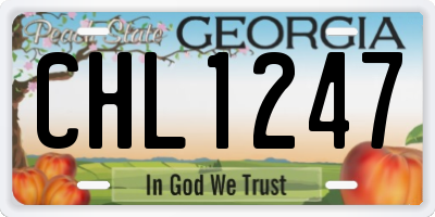 GA license plate CHL1247