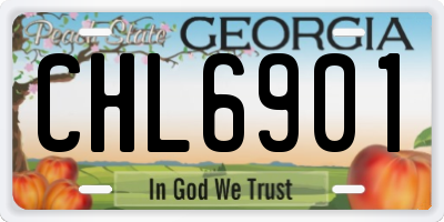 GA license plate CHL6901