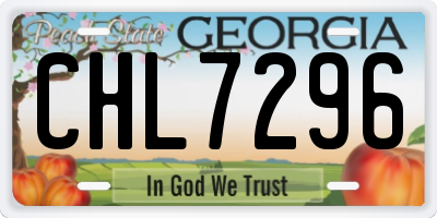 GA license plate CHL7296