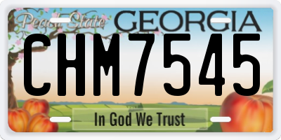 GA license plate CHM7545