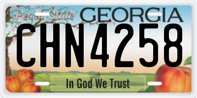 GA license plate CHN4258