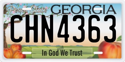GA license plate CHN4363