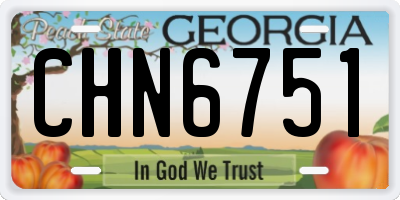 GA license plate CHN6751