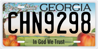 GA license plate CHN9298