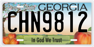 GA license plate CHN9812