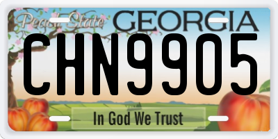 GA license plate CHN9905