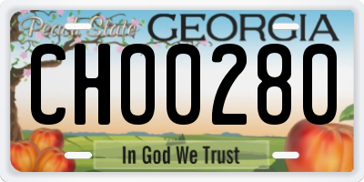 GA license plate CHO0280