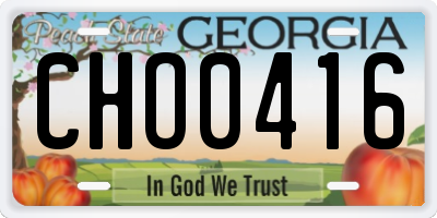 GA license plate CHO0416