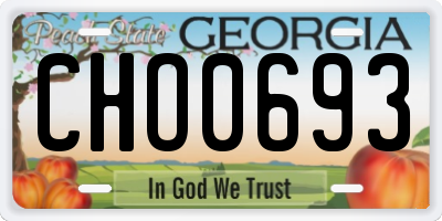 GA license plate CHO0693