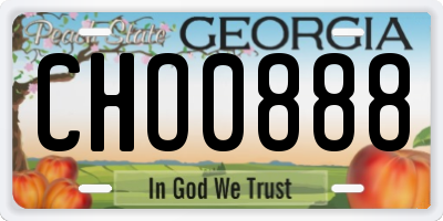 GA license plate CHO0888