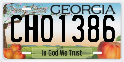 GA license plate CHO1386