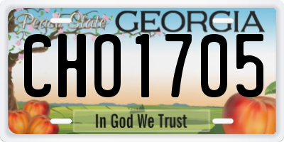 GA license plate CHO1705