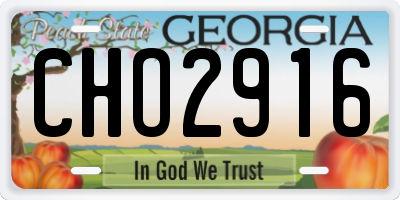 GA license plate CHO2916