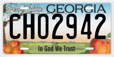 GA license plate CHO2942